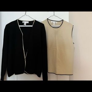 JONES of New York Black and cream sweater set